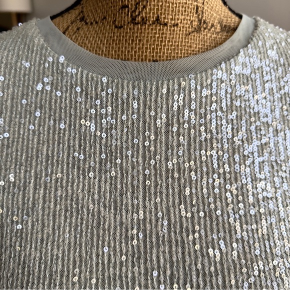Anne Klein Shimmering Sequin Short Sleeve Top - Picture 6 of 10